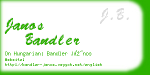 janos bandler business card